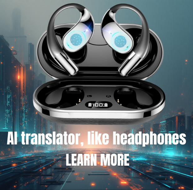 AI-powered earphone translator [latest evolution 2025] Wireless earphones Two-way simultaneous interpretation Over-ear type 115 languages ​​Voice translator High-precision interpreter Music playback Hands-free calls 8 hours of continuous playback Hi-Fi sound quality Bluetooth 5.4 Automatic pairing Lightweight and waterproof Type-C fast charging Overseas travel Business trips Commuting to work and school Web conferencing Sports Compatible with iOS and Android (black)